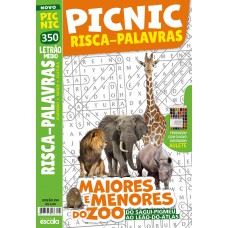 Picnic Risca Palavras - Letrão - Médio: 350 - Maiores e Menores do Zoo