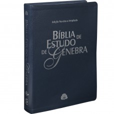 Bíblia de Estudo de Genebra - Couro bonded Azul: Almeida Revista e Atualizada (ARA)