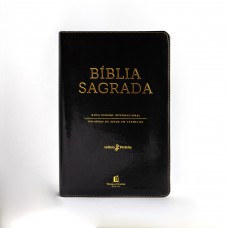 Bíblia NVI, Couro Soft, Preto, Letras Vermelhas, Índice de Dedo, Leitura Perfeita